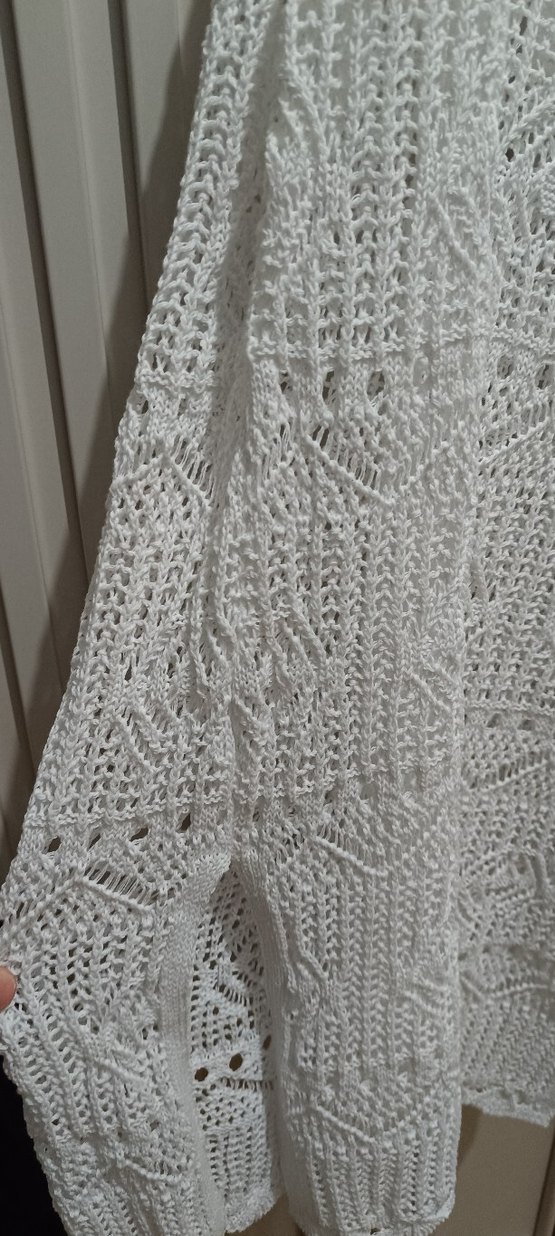 Dantel Detaylı Beyaz Bohem Örgü Elbise - Görsel 4