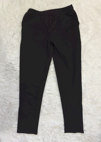 Kadın Siyah Rahat Kumaş Eşofman - Görsel 2