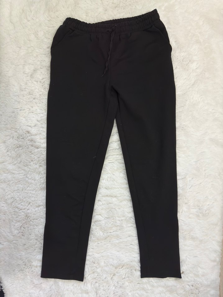 Kadın Siyah Rahat Kumaş Eşofman - Görsel 2