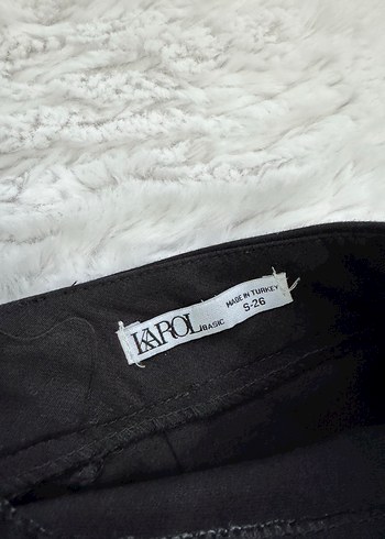 Karol Düğmeli Siyah Mini Şort Etek - Görsel 3