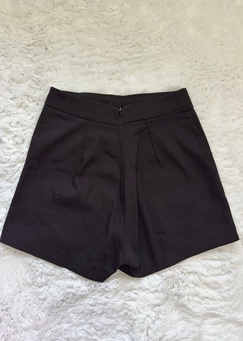 Karol Düğmeli Siyah Mini Şort Etek - Görsel 4