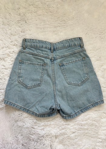 Kadın Mavi Kot Mini Şort Etek - Görsel 2