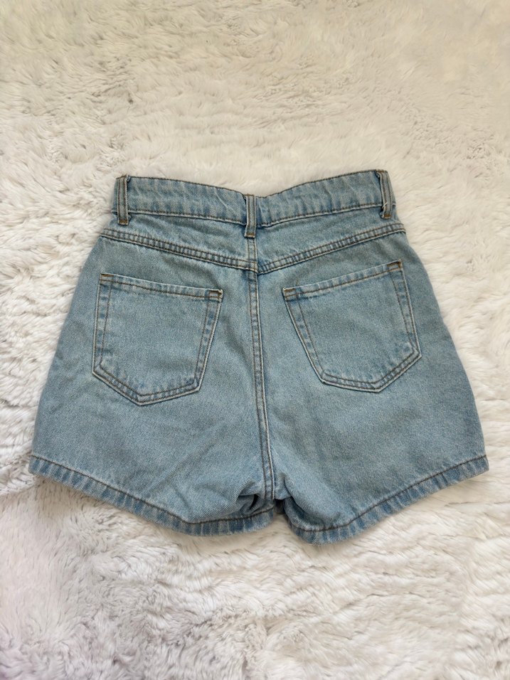 Kadın Mavi Kot Mini Şort Etek - Görsel 2