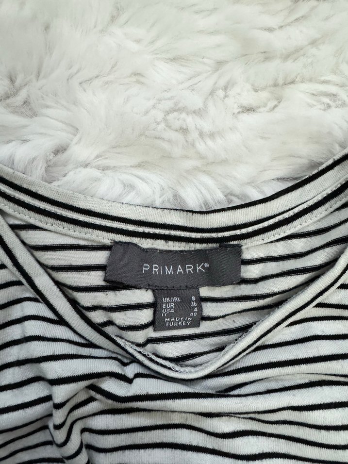 Siyah Çizgili Beyaz Kısa Kollu Tshirt - Görsel 3