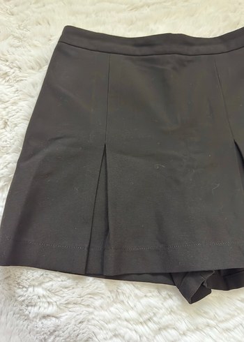 Kadın Siyah Pileli Mini Şort Etek - Görsel 2