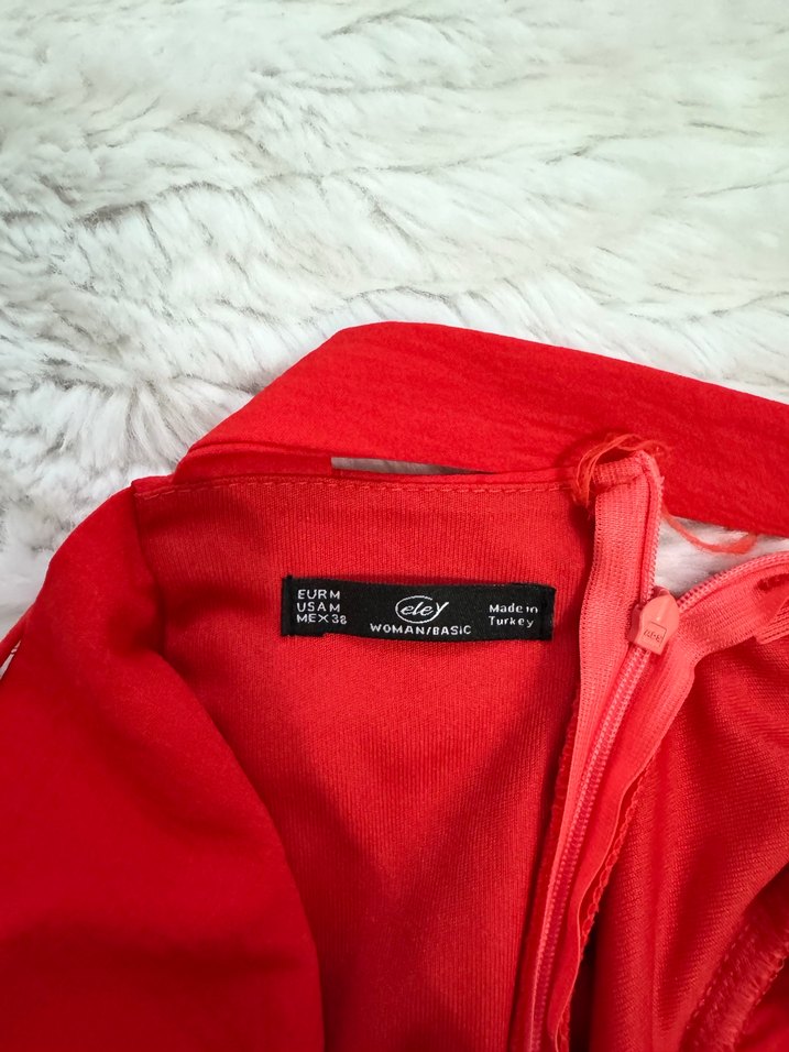 Kırmızı Fırfırlı Mini Elbise - Görsel 4