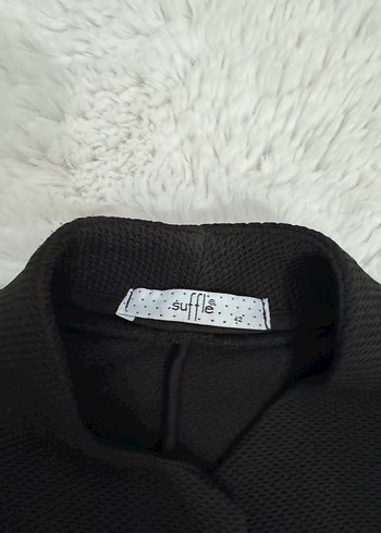 Düğmeli Kısa Siyah Kadın Blazer - Görsel 4