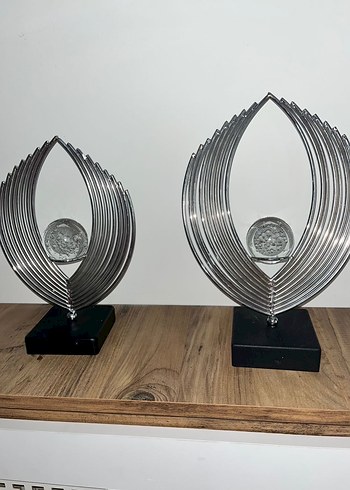 Gri ve Altın Metal Dekoratif Figür - Görsel 5