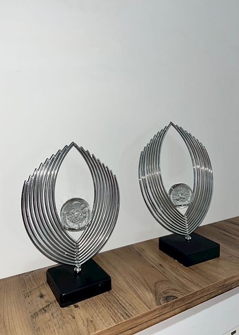 Gri ve Altın Metal Dekoratif Figür - Görsel 3