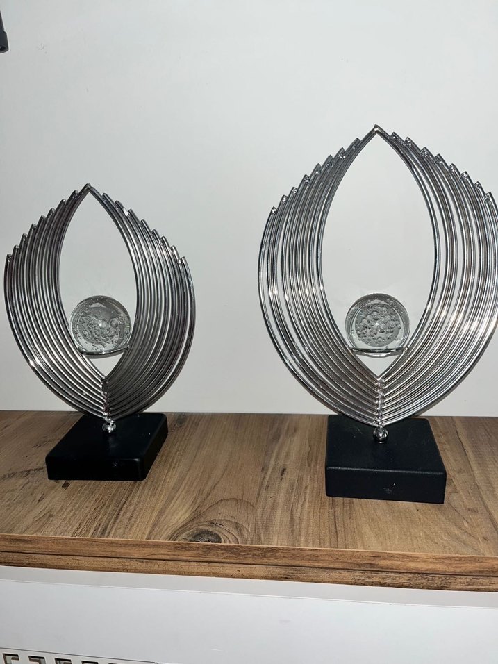 Gri ve Altın Metal Dekoratif Figür - Görsel 5