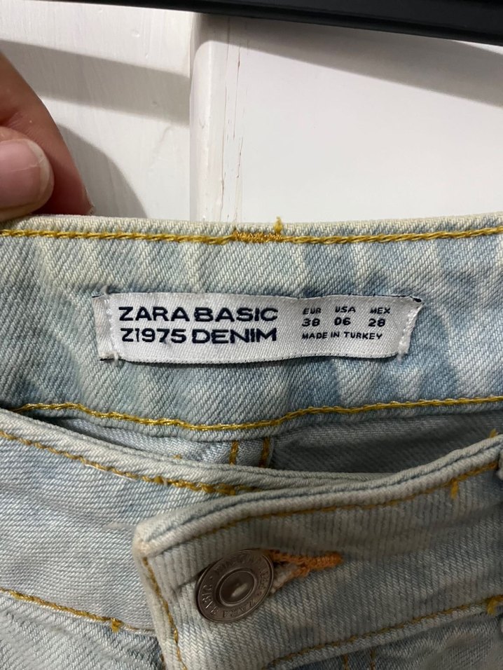 Bej Renkli Salaş Mini Kot Şort - Görsel 2