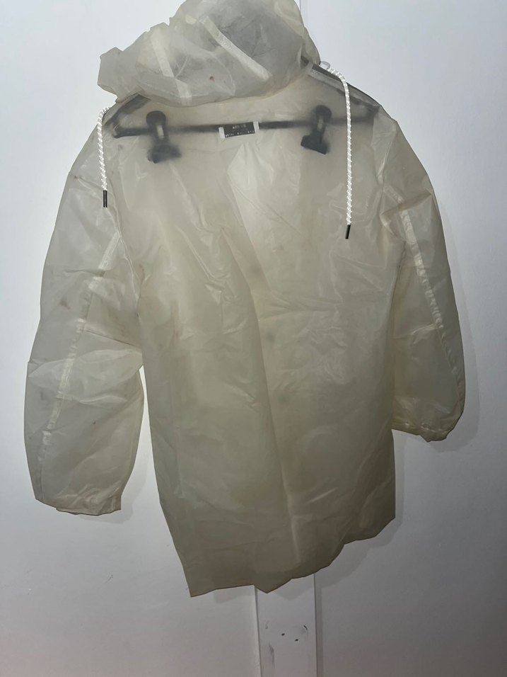 Şeffaf Beyaz Midi Yağmurluk - Görsel 2