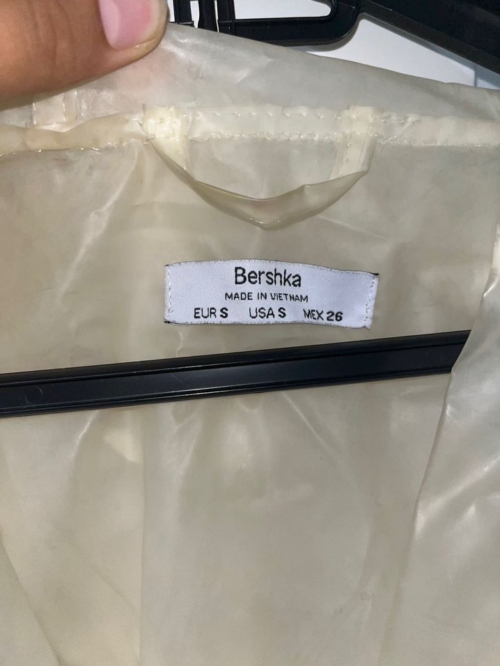 Şeffaf Beyaz Midi Yağmurluk - Görsel 3