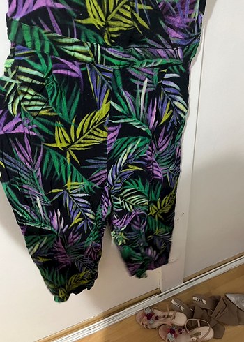 Kadın Çok Renkli Bohem Desenli Uzun Tulum - Görsel 3