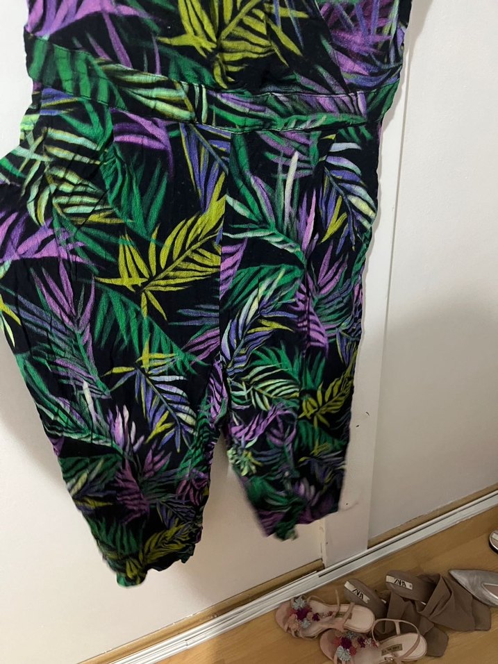 Kadın Çok Renkli Bohem Desenli Uzun Tulum - Görsel 3