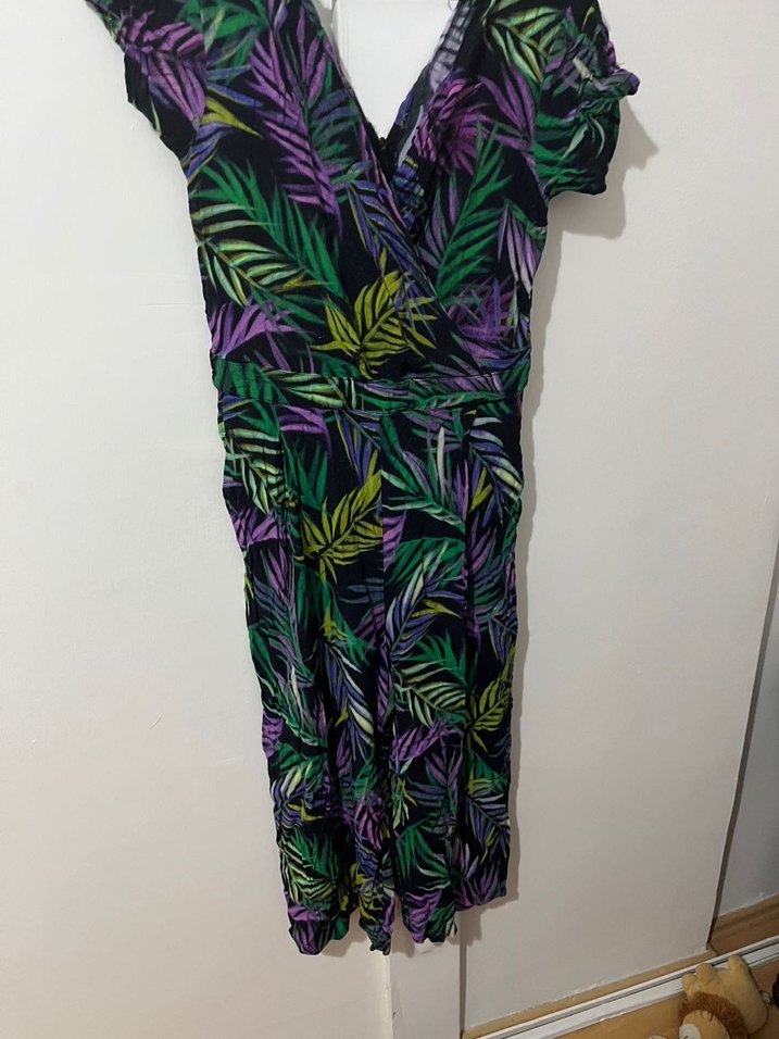 Kadın Çok Renkli Bohem Desenli Uzun Tulum - Görsel 4