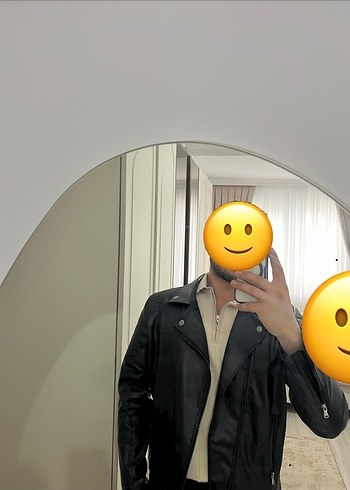 Erkek Siyah Deri  Ceket - Görsel 4