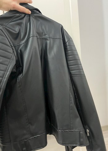 Erkek Siyah Deri  Ceket - Görsel 2
