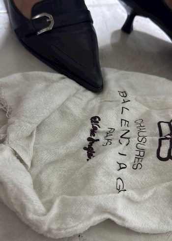 Balenciaga Siyah Tokalı Stiletto Topuklu Kadın Ayakkabı torbayla - Görsel 4