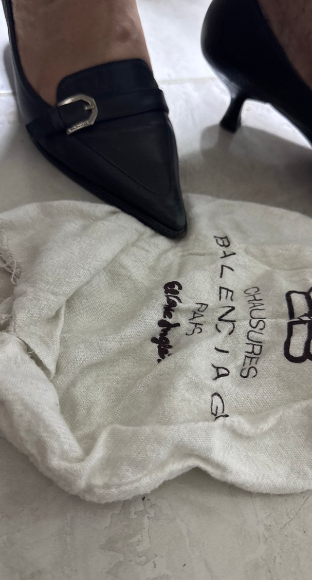 Balenciaga Siyah Tokalı Stiletto Topuklu Kadın Ayakkabı torbayla - Görsel 4