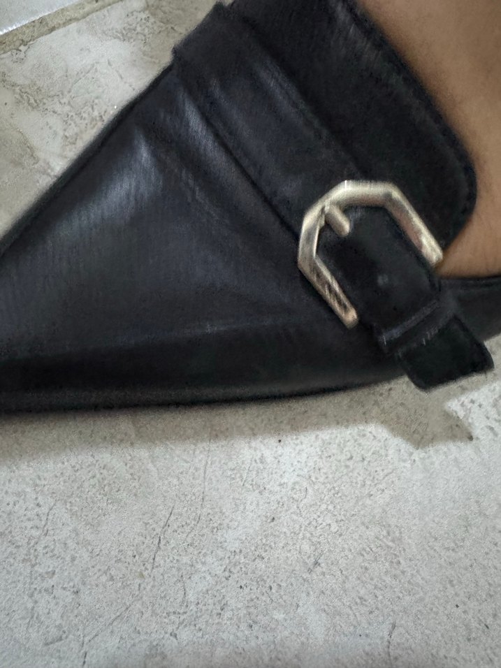 Balenciaga Siyah Tokalı Stiletto Topuklu Kadın Ayakkabı torbayla - Görsel 3