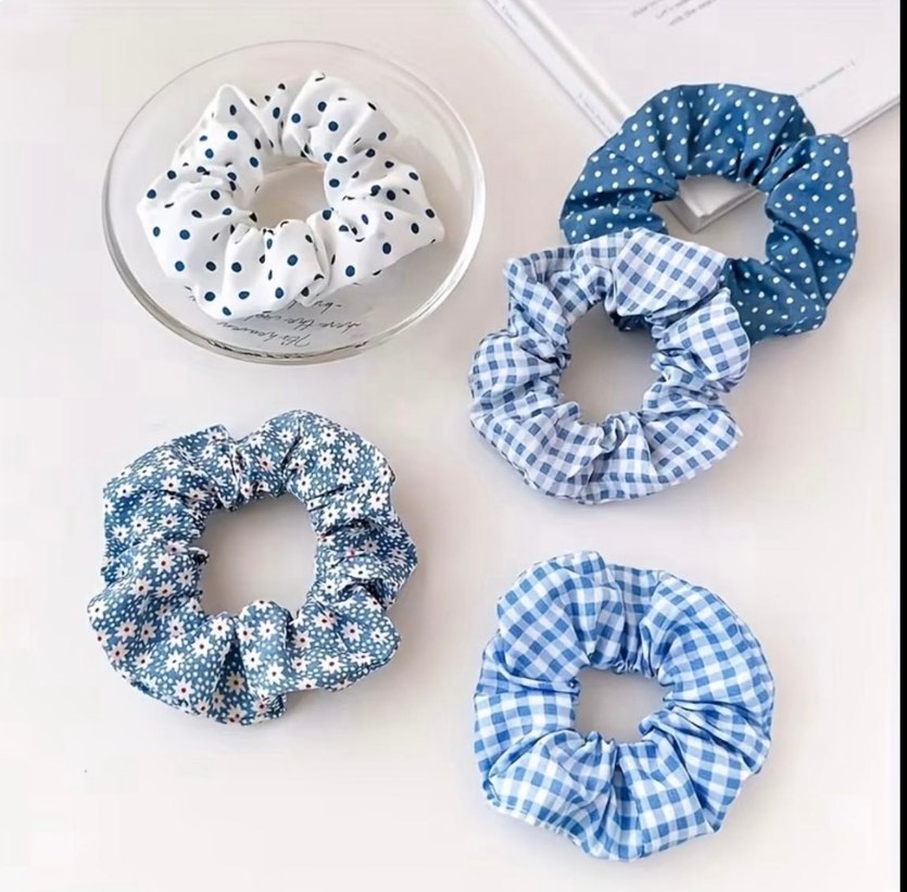 Pamuklu Mavi Desenli Elastik Toka Seti - Görsel 3