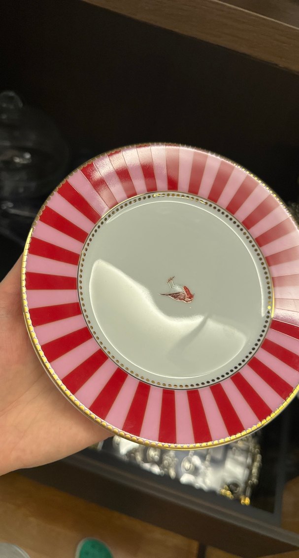 Pip studio Love birds Kırmızı Pembe porselen pasta tabağı 17 cm - Görsel 2