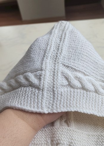 Kapüşonlu Örgü Bebek Battaniyesi - Görsel 5