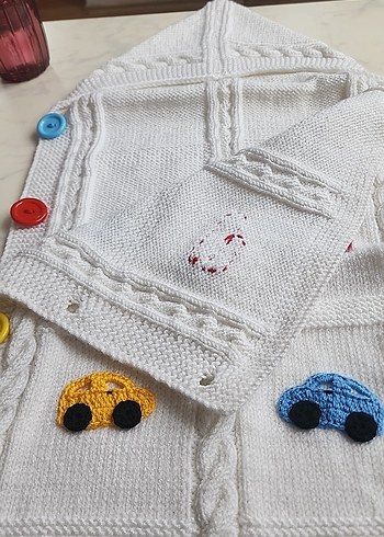 Kapüşonlu Örgü Bebek Battaniyesi - Görsel 6