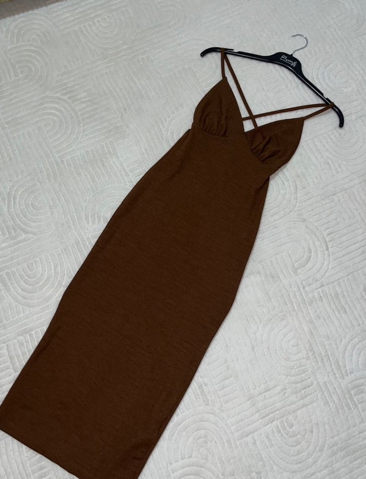 Kahverengi midi Elbise (SATILDI!) - Görsel 2