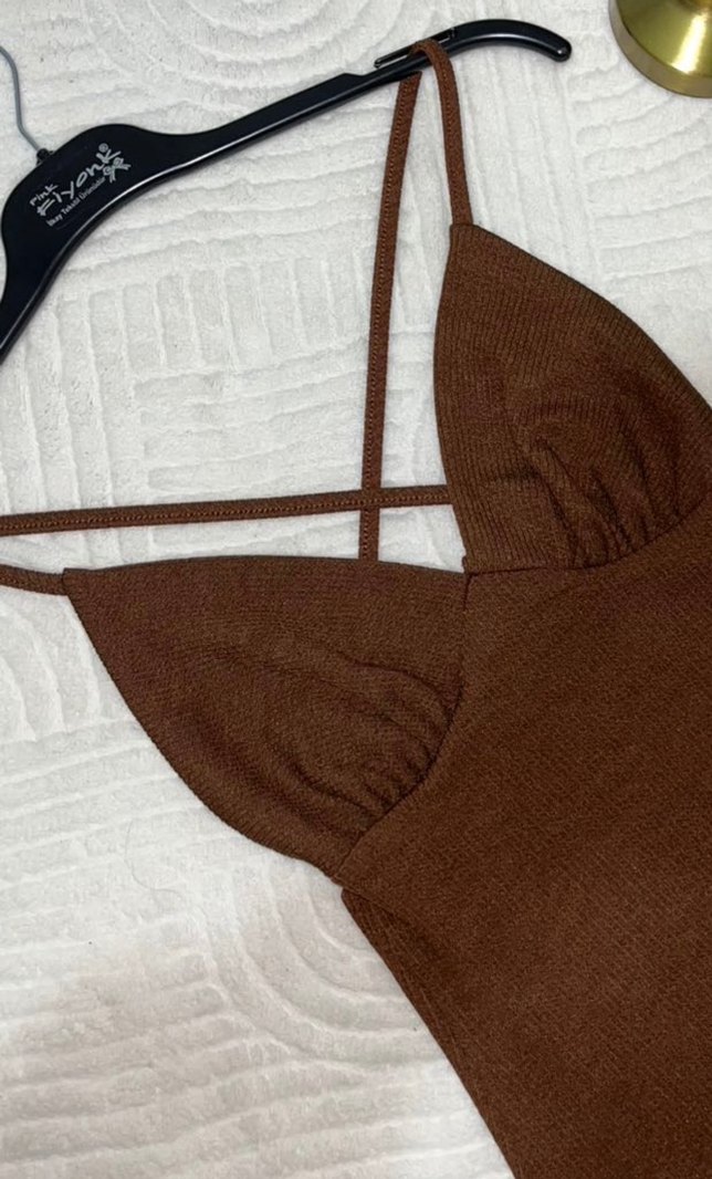 Kahverengi midi Elbise (SATILDI!) - Görsel 4