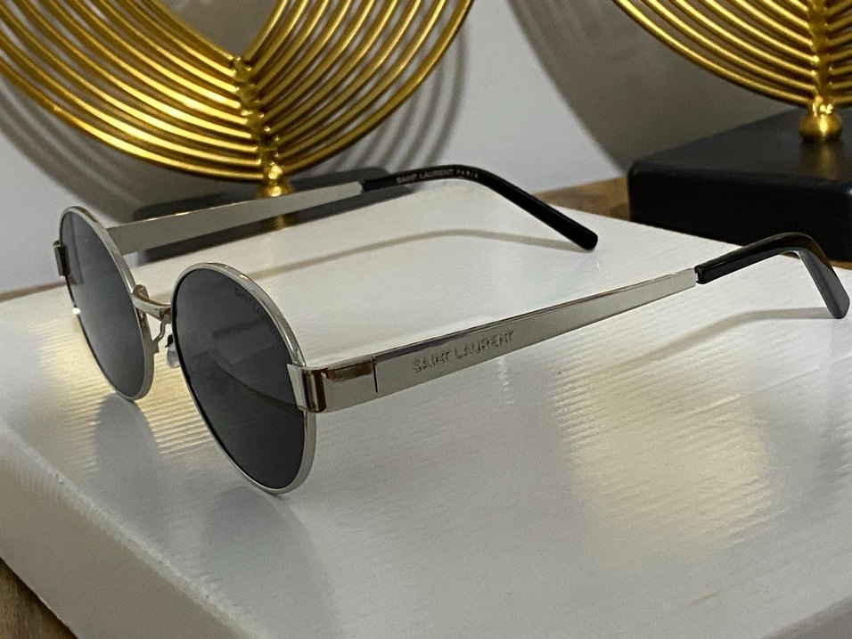 Saint Laurent Gri Yuvarlak Gözlüğü - Görsel 2