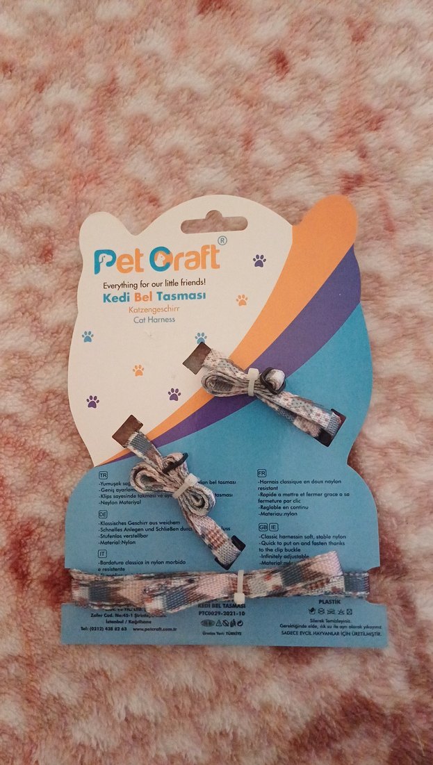 PetCraft Çok Renkli Kedi Bel Tasması - Görsel 2