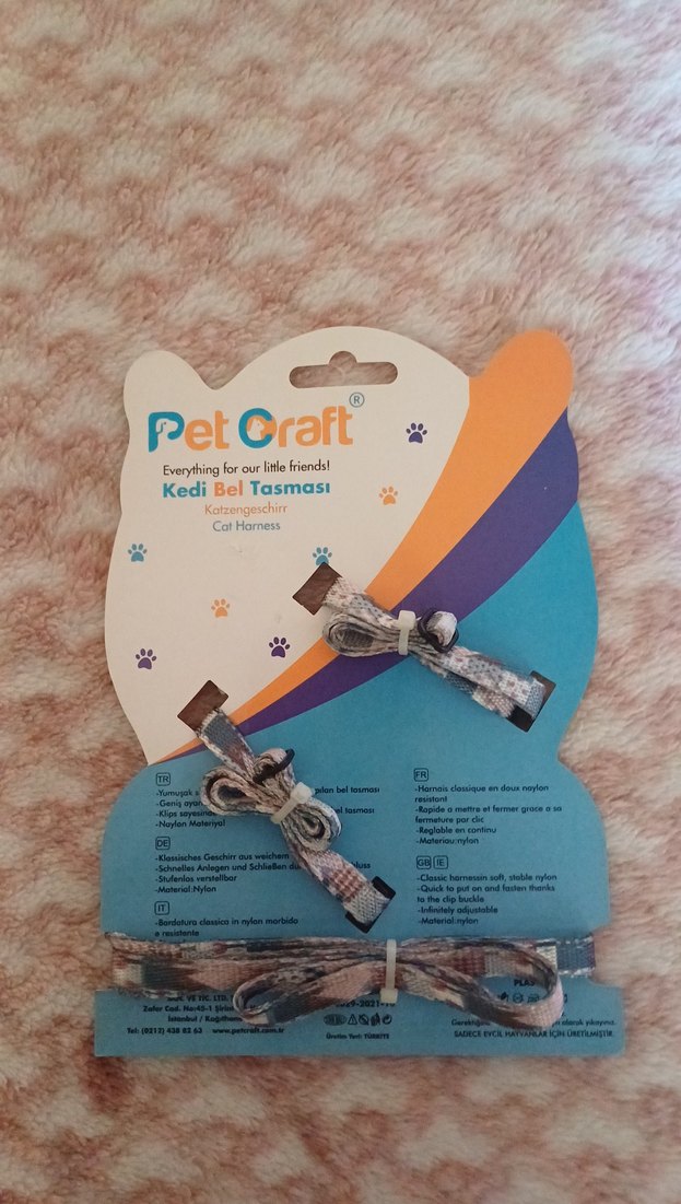 PetCraft Gri Pastel Kedi Bel Tasması - Görsel 2