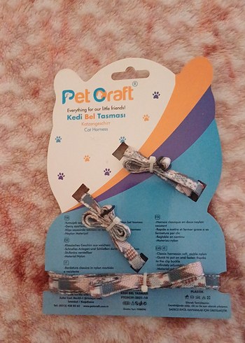 PetCraft Çok Renkli Pastel Kedi Bel Tasması - Görsel 2