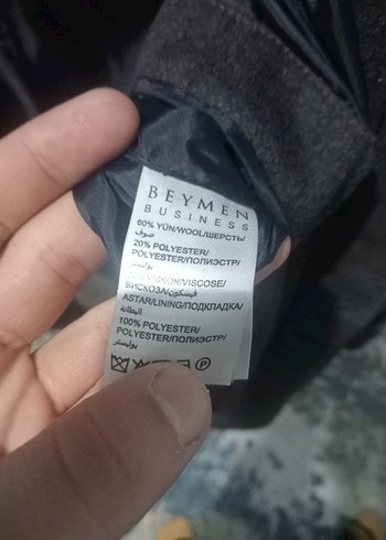 Düğmeli Gri Erkek Beymen erkek yün kaban ihracat fazlası - Görsel 2