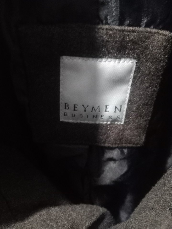 Düğmeli Gri Erkek Beymen erkek yün kaban ihracat fazlası - Görsel 3