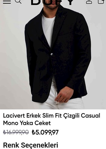 Düğmeli Siyah Erkek Takım Elbise Ceket dufy marka %80 yün kumaş - Görsel 3