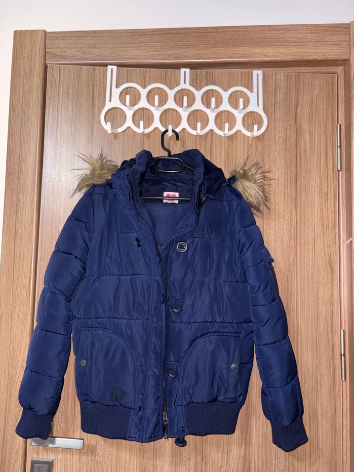 Kürklü Lacivert Kadın Kışlık Mont - Görsel 2