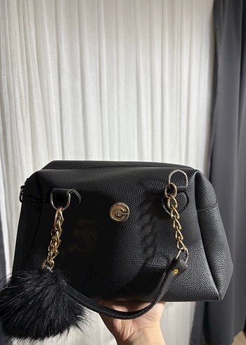 Parlak Siyah Yılan Desenli Deri Kadın Çanta - Görsel 2