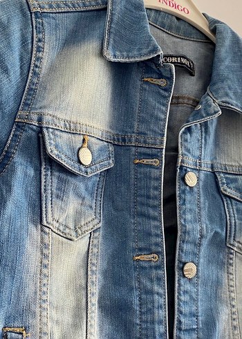 Düğmeli Fit Kesim Kadın Kot Ceket - Görsel 3