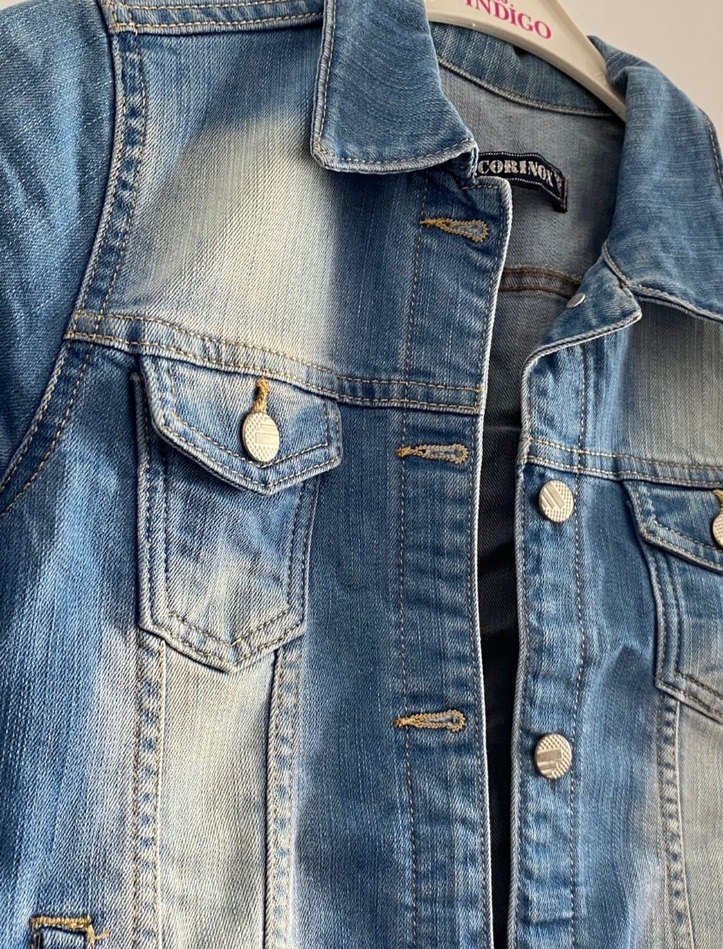 Düğmeli Fit Kesim Kadın Kot Ceket - Görsel 3