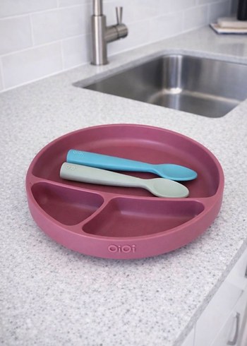 Pastel Mavi Çocuk Kaşığı ve Tabak Seti - Görsel 2