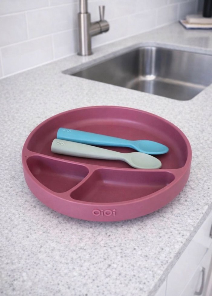 Pastel Mavi Çocuk Kaşığı ve Tabak Seti - Görsel 2