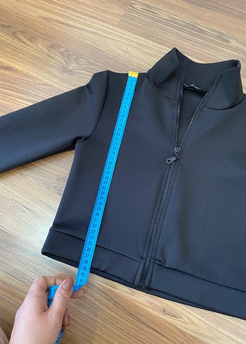 Kadın Siyah Fermuarlı Yüksek Yakalı Ceket - Görsel 3