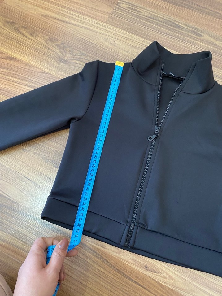 Kadın Siyah Fermuarlı Yüksek Yakalı Ceket - Görsel 3