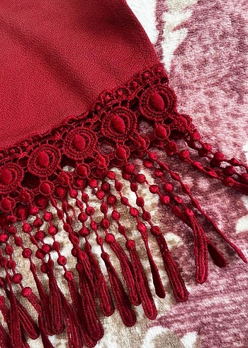 Dantel Detaylı Bordo Bohem Atlet - Görsel 3