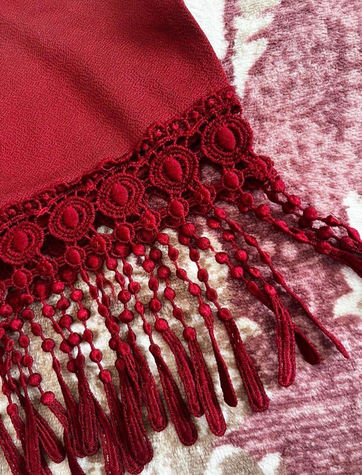 Dantel Detaylı Bordo Bohem Atlet - Görsel 3