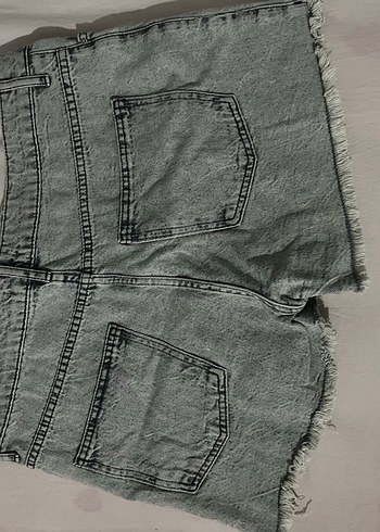 Gri Mini Denim Şort - Gevşek Kesim defacto - Görsel 3