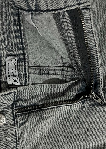 Gri Mini Denim Şort - Gevşek Kesim defacto - Görsel 2